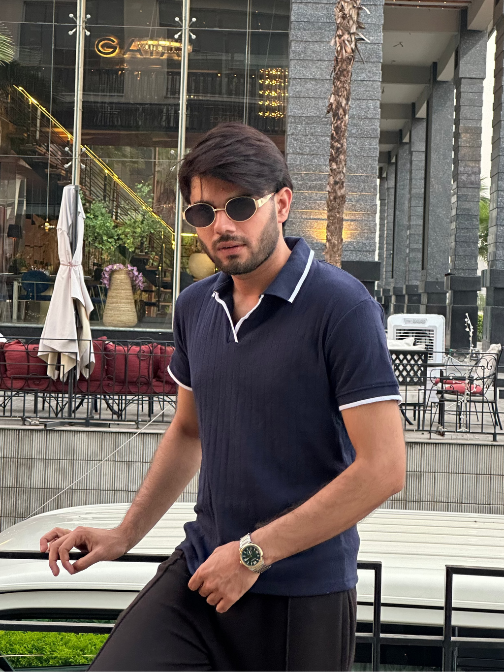 Dark Blue Signature Polo Tee