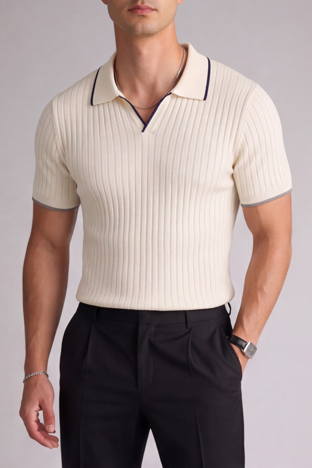 Beige Signature Polo Tee
