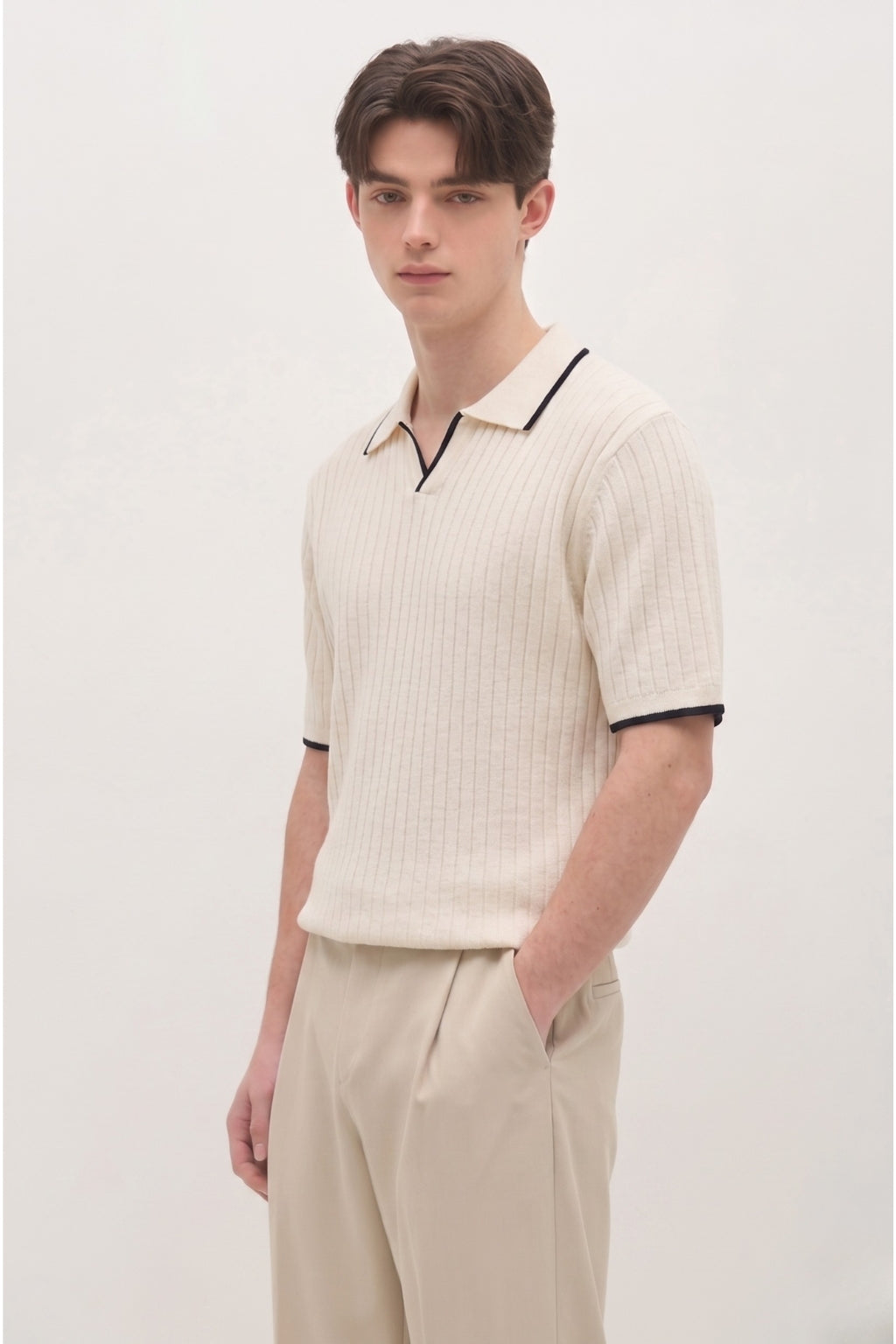 Beige Signature Polo Tee