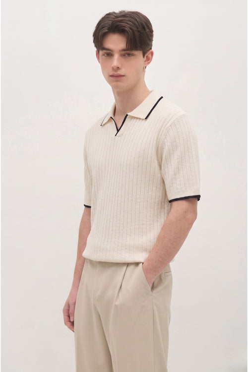 Beige Signature Polo Tee
