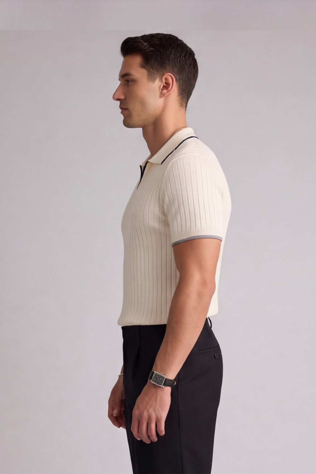 Beige Signature Polo Tee