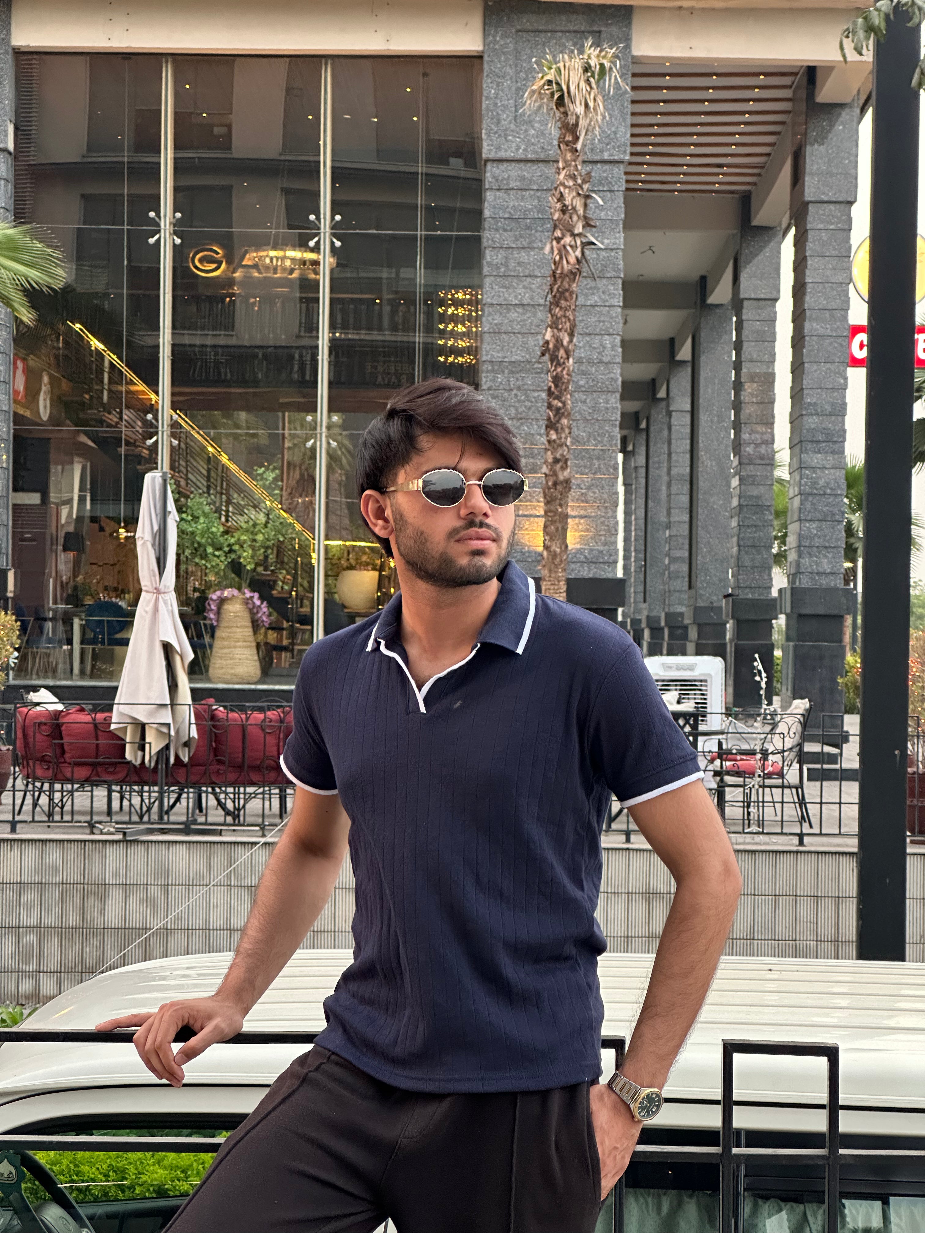 Dark Blue Signature Polo Tee
