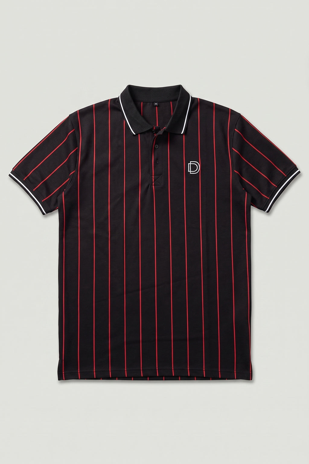 Black Pinstripe Polo T-Shirt