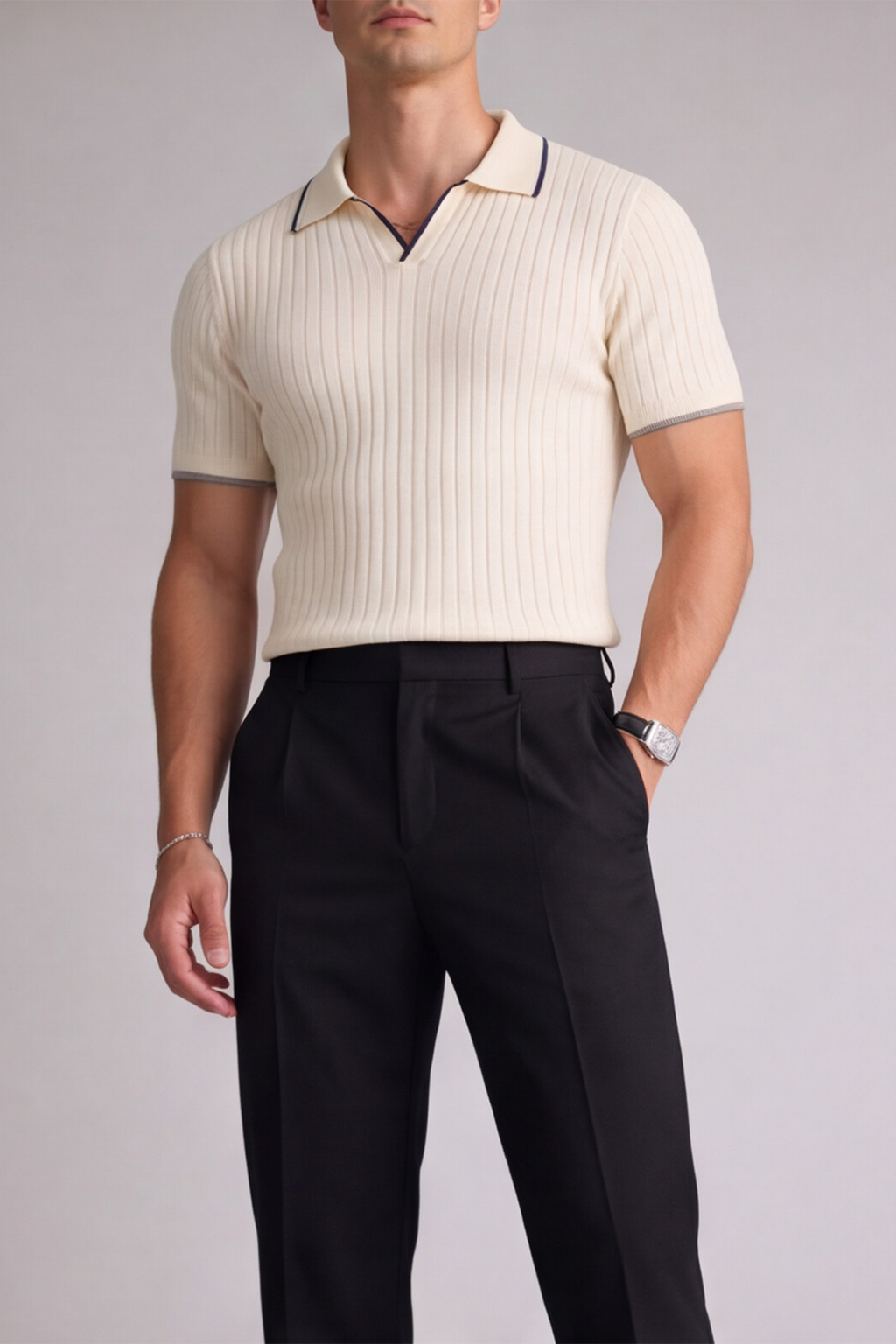 Beige Signature Polo Tee