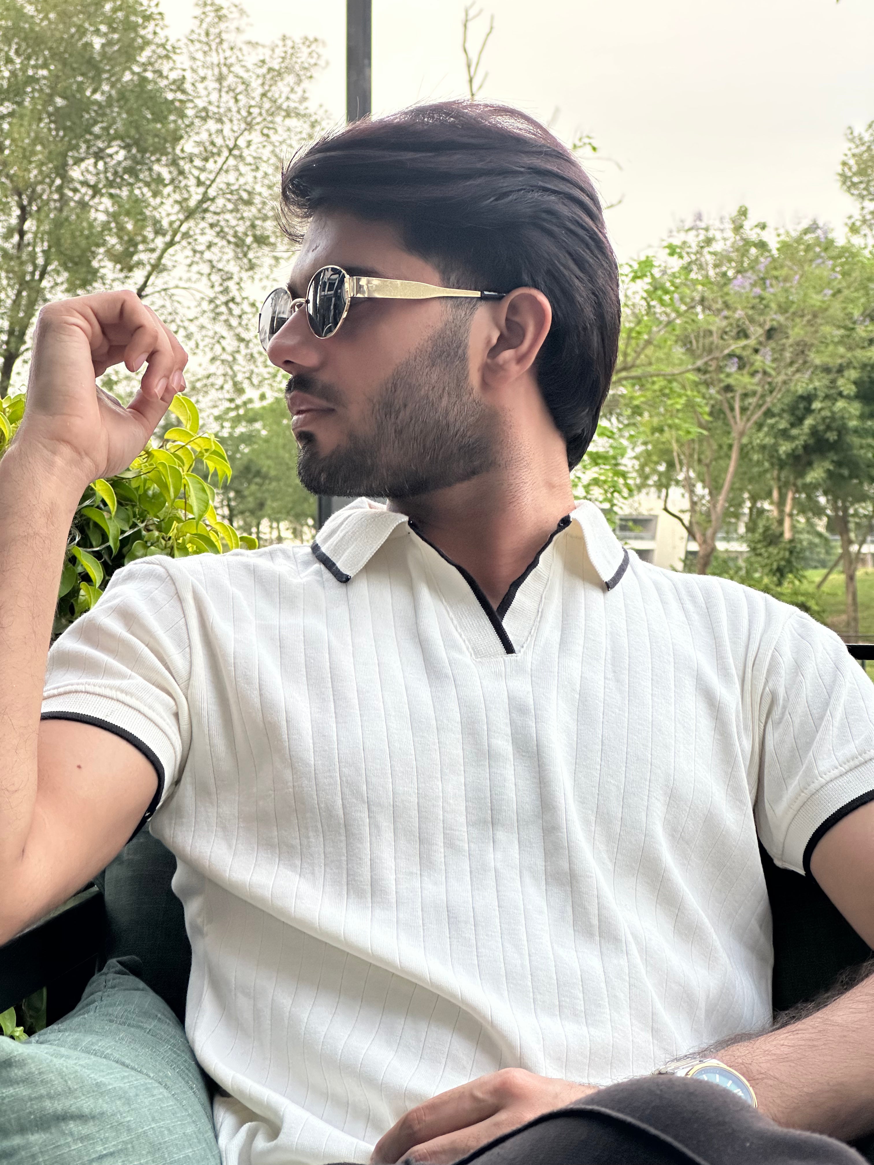 Beige Signature Polo Tee
