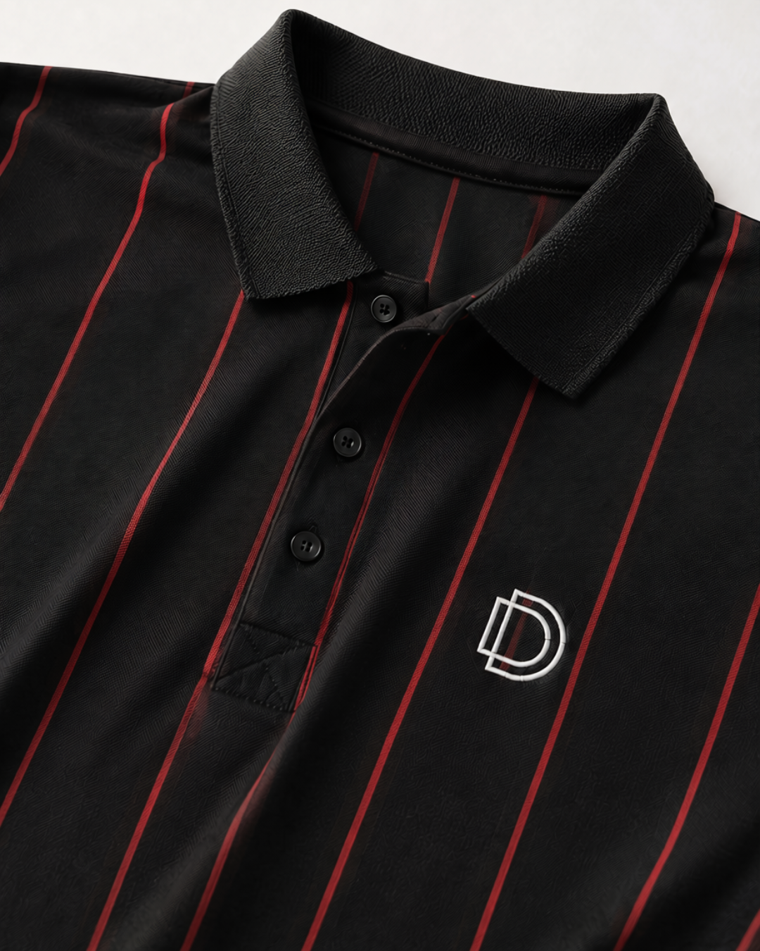 Black Pinstripe Polo T-Shirt