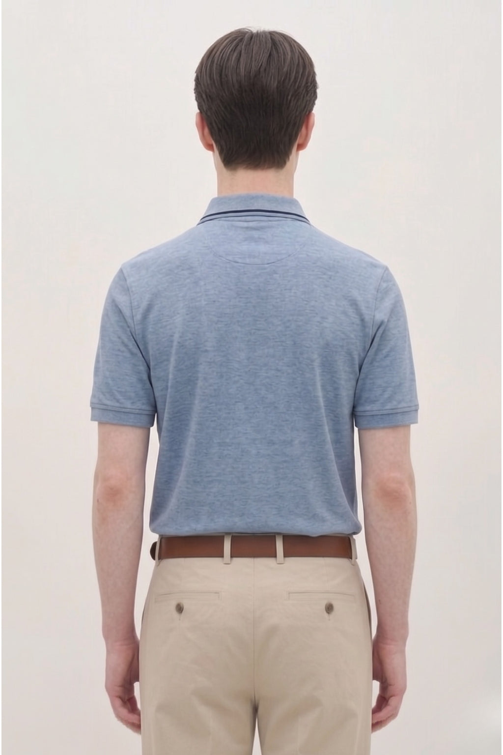 Sky Blue Textured Polo T-Shirt