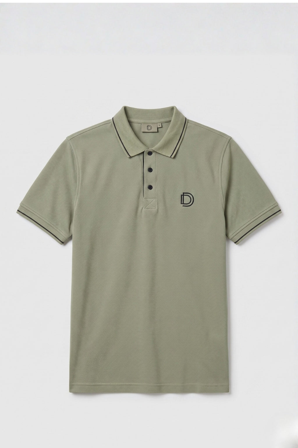 Olive Green Textured Polo T-Shirt
