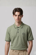Olive Green Textured Polo T-Shirt