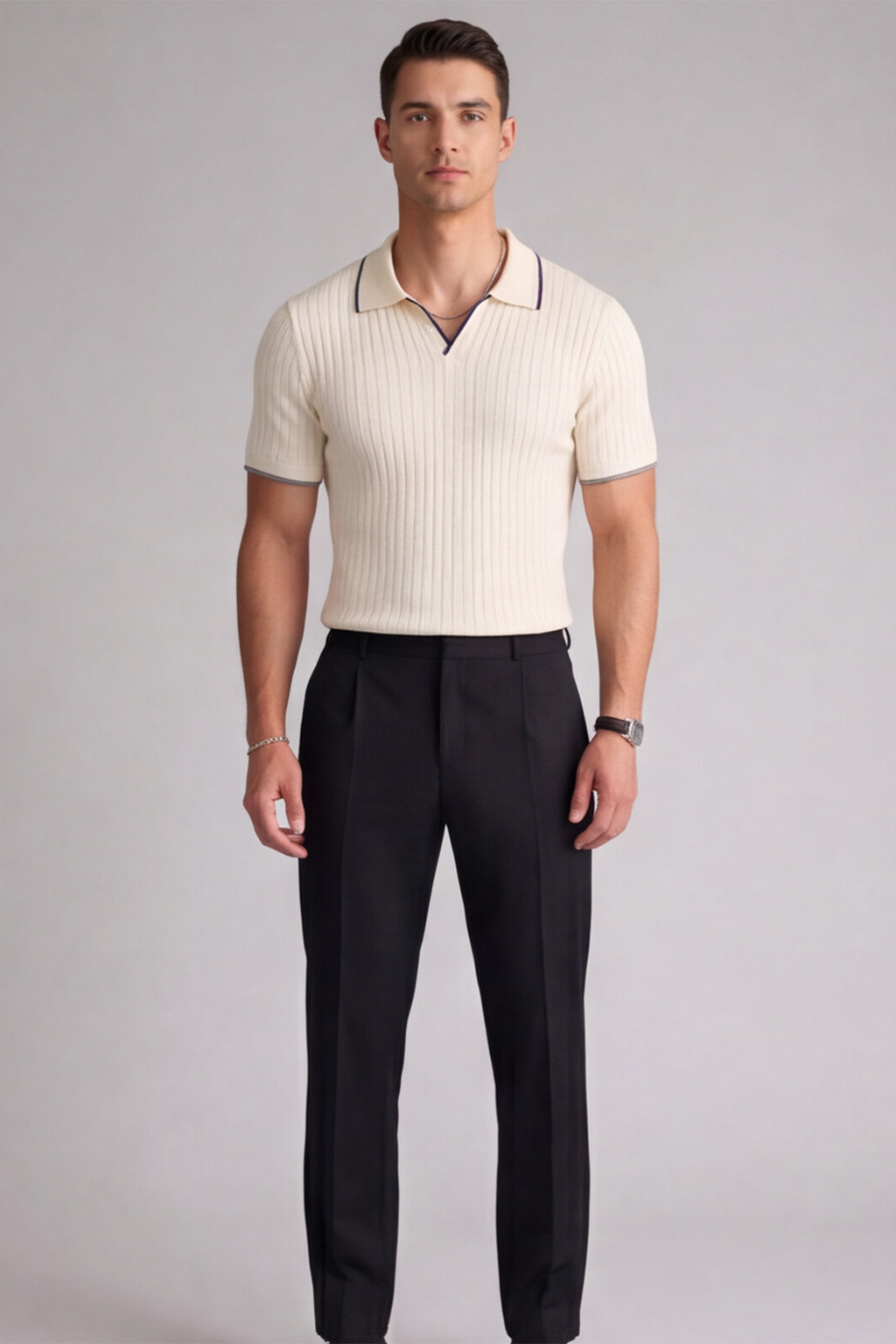 Beige Signature Polo Tee
