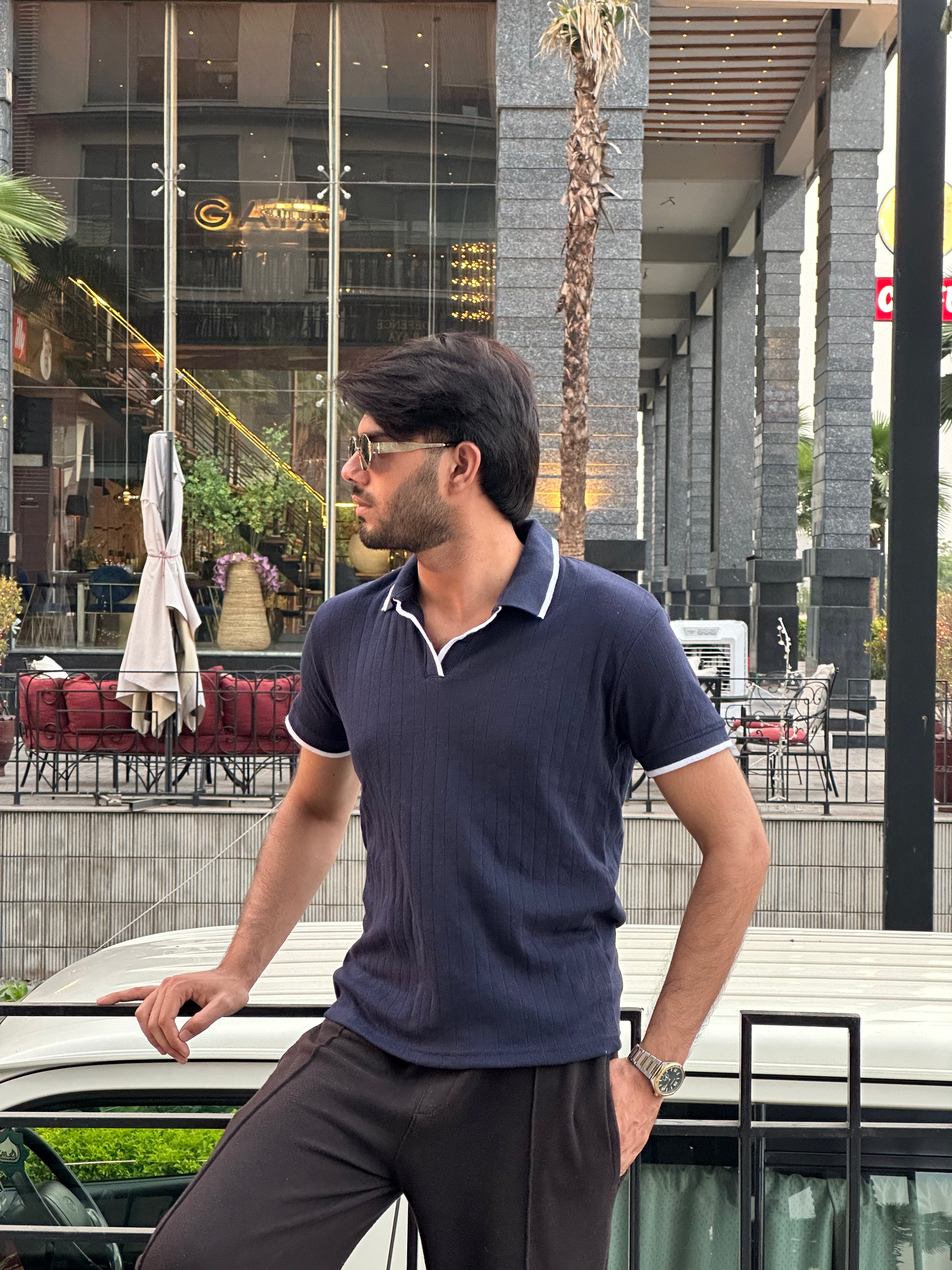 Dark Blue Signature Polo Tee