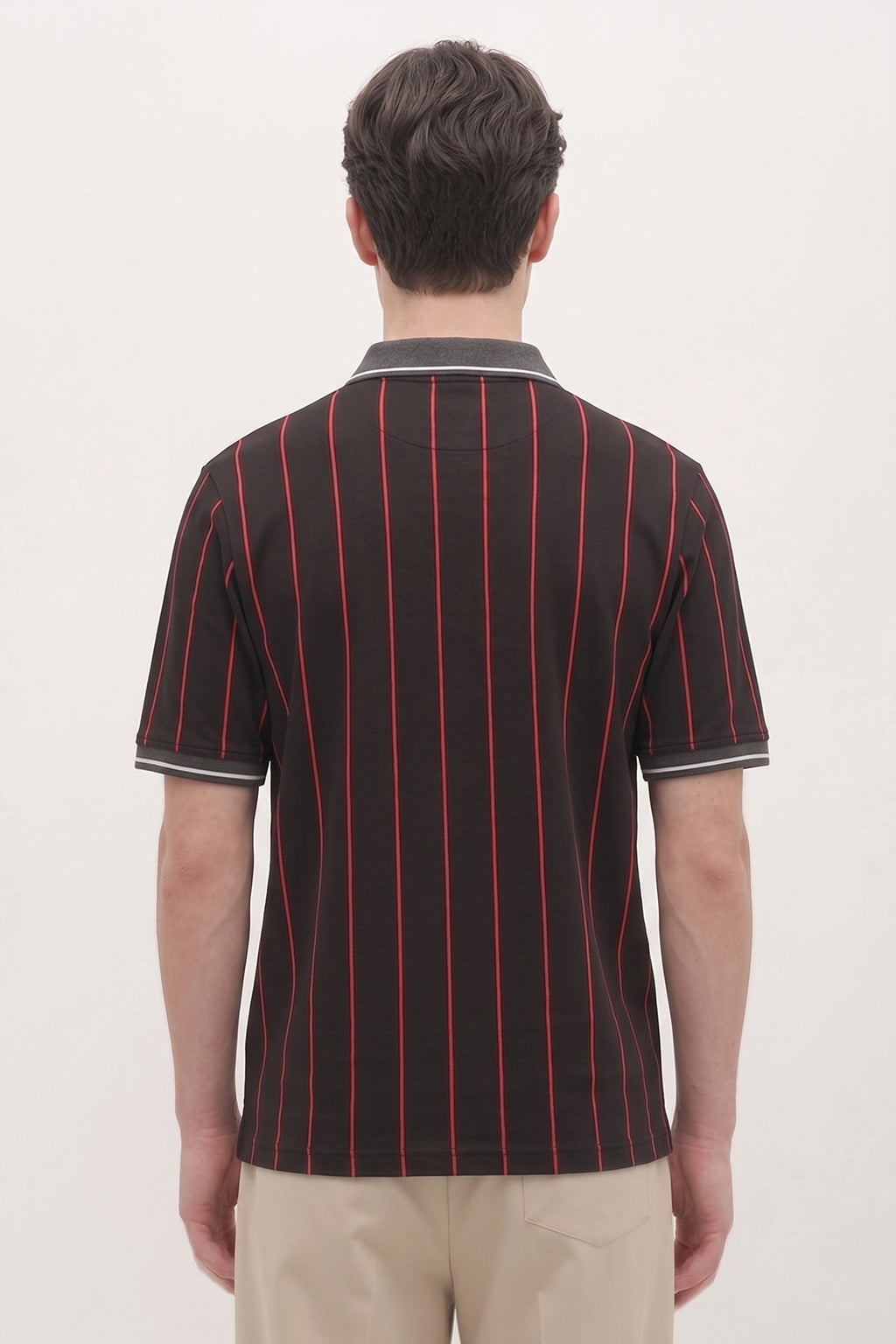 Black Pinstripe Polo T-Shirt