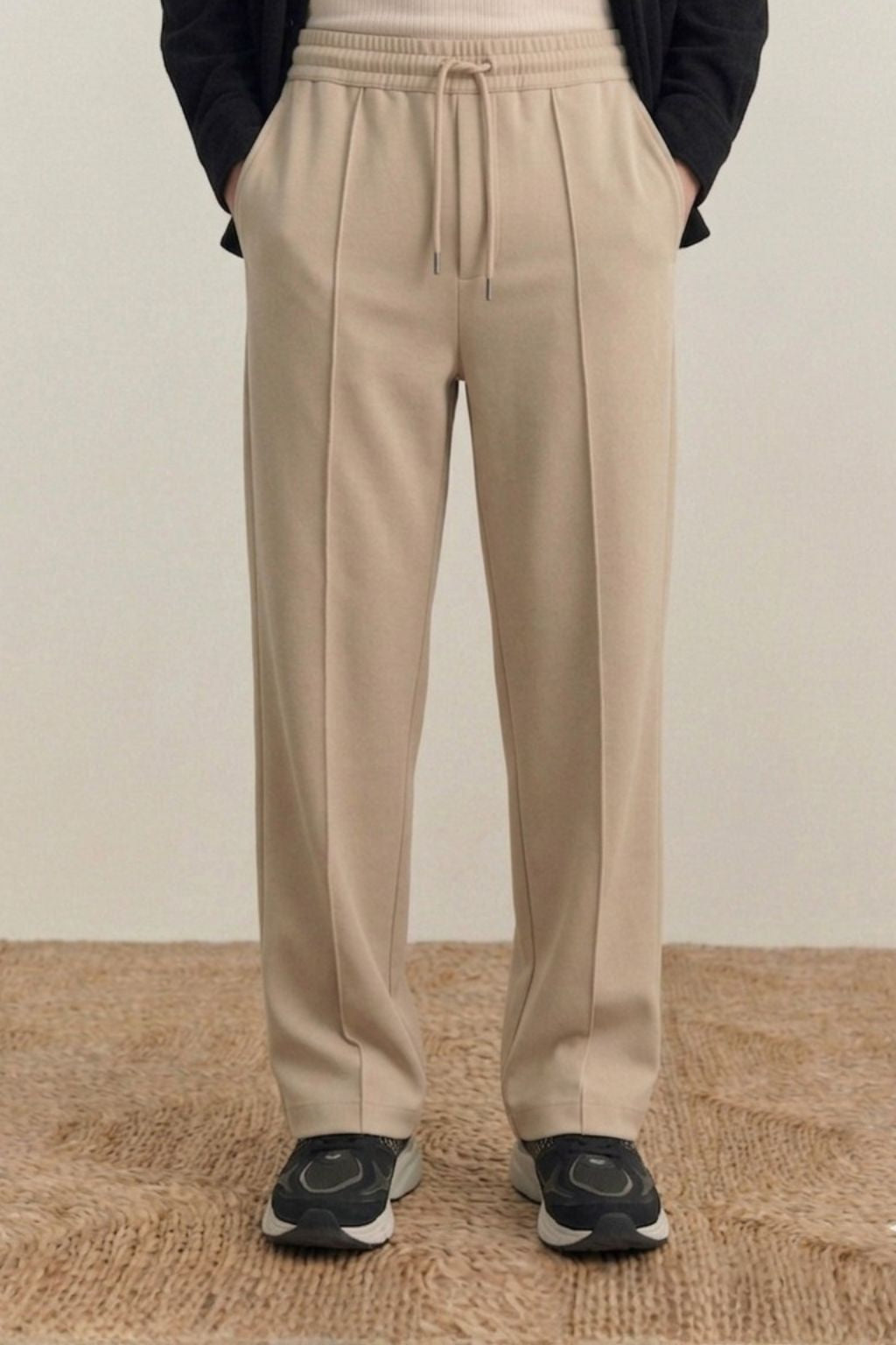 Light Brown Straight-Fit Trousers