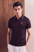 Black Pinstripe Polo T-Shirt