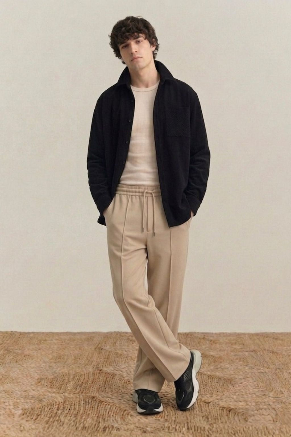 Light Brown Straight-Fit Trousers
