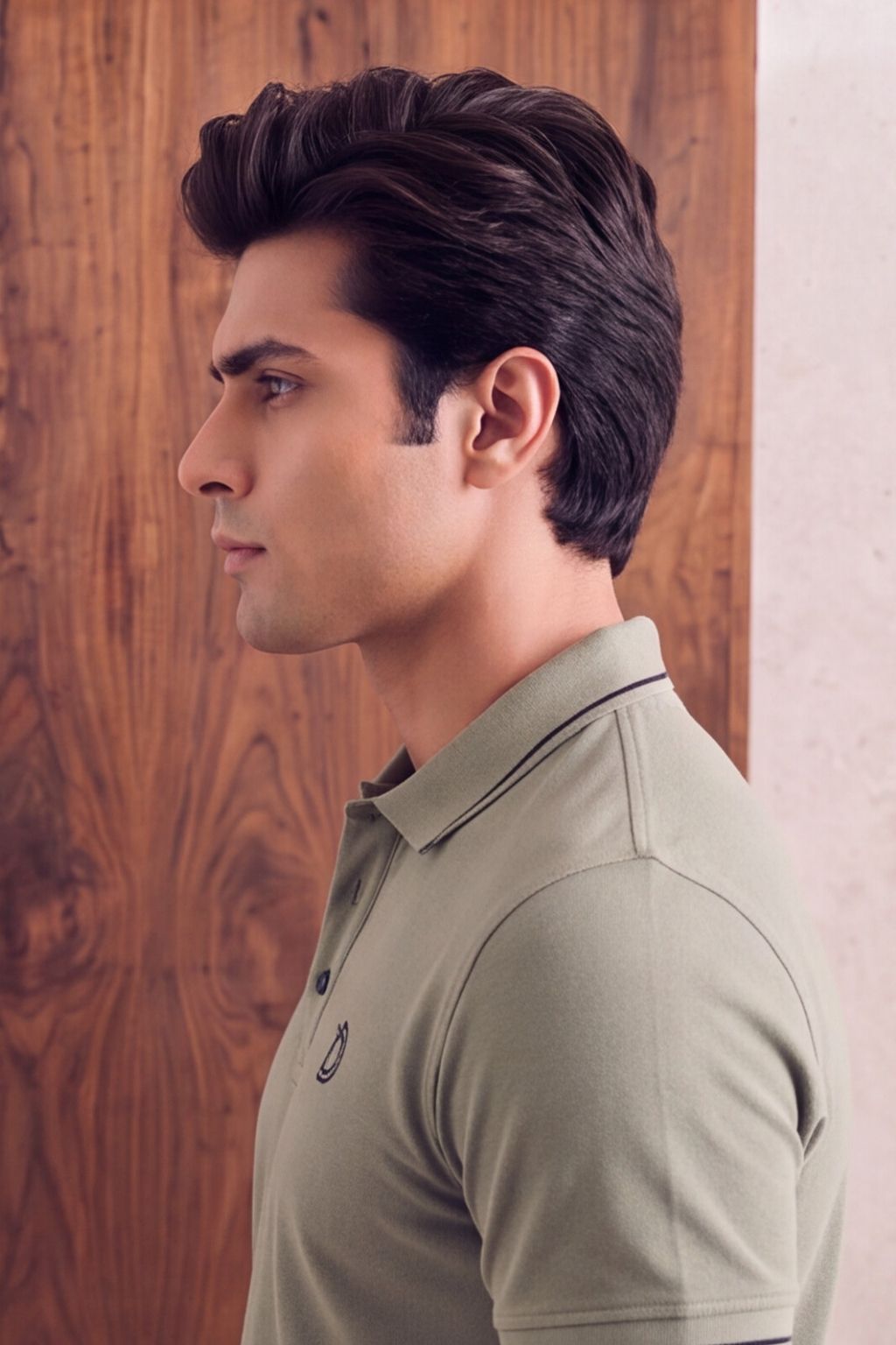 Olive Green Textured Polo T-Shirt
