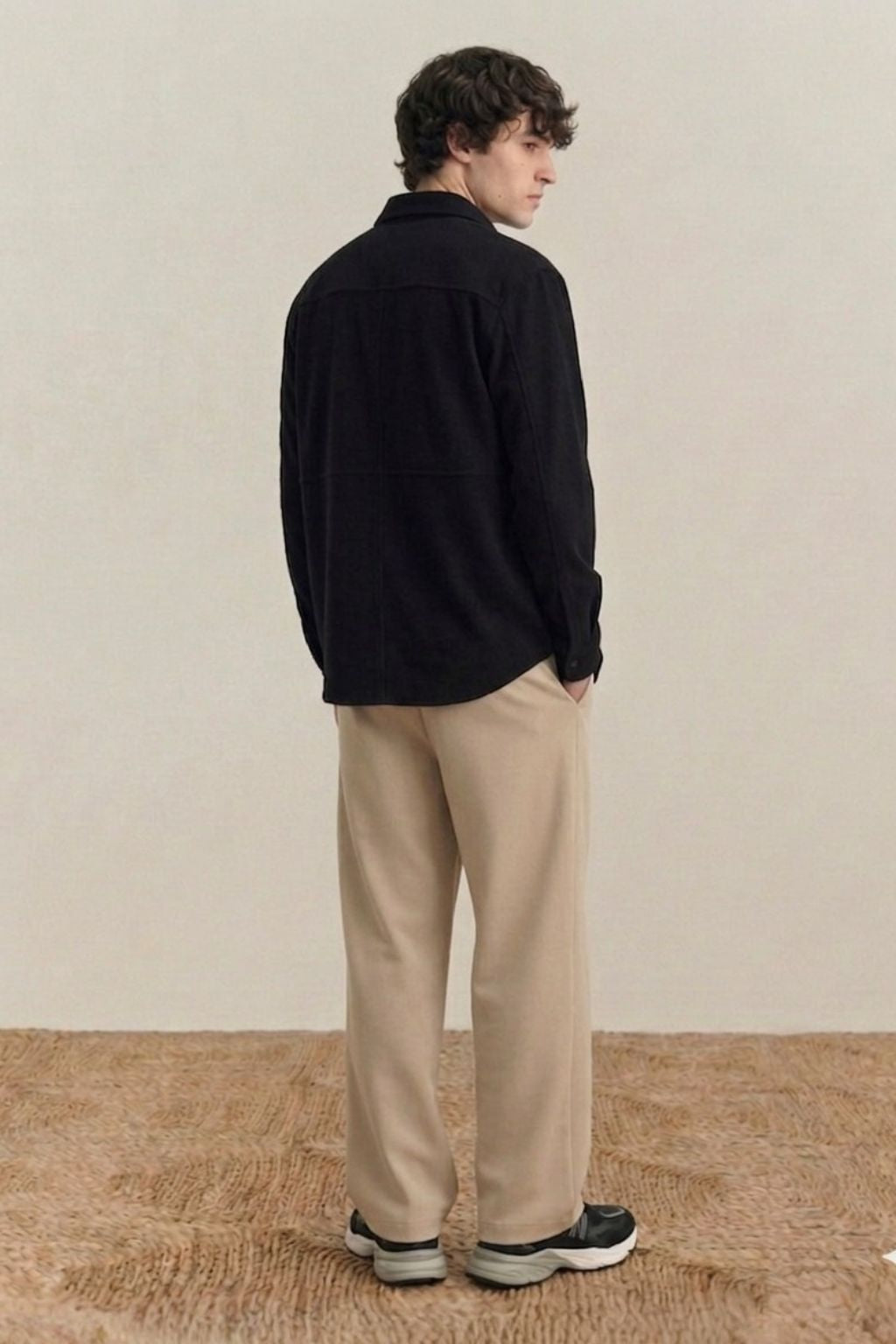 Light Brown Straight-Fit Trousers