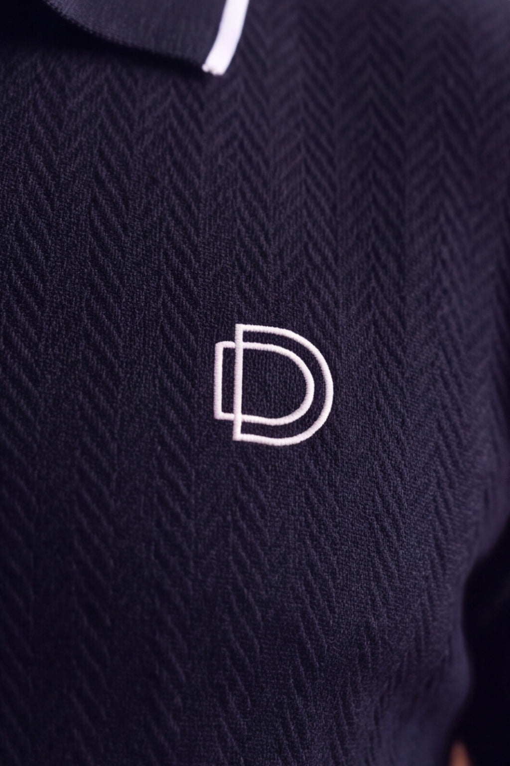 Textured Polo Shirt Navy Blue