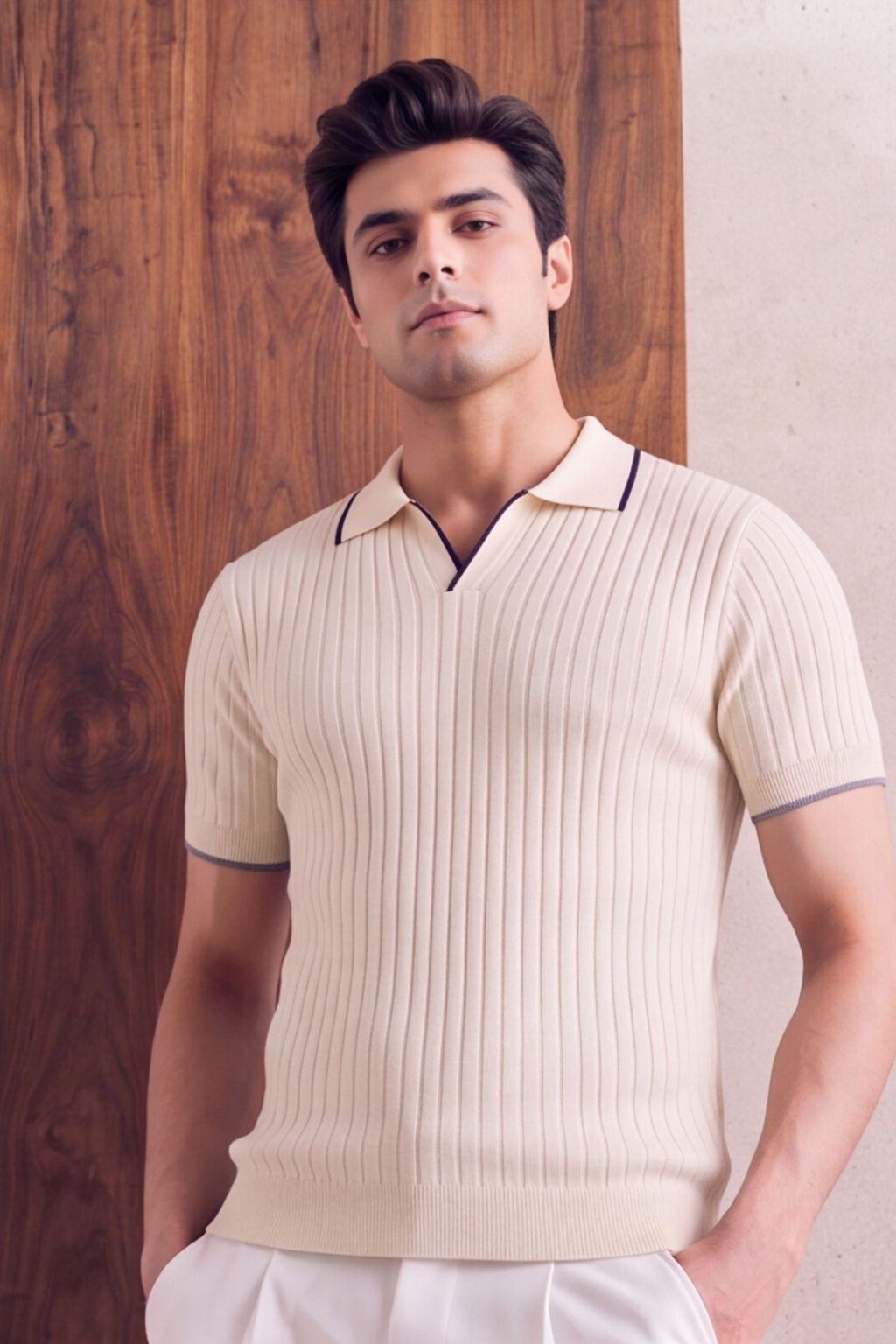 Beige Signature Polo Tee
