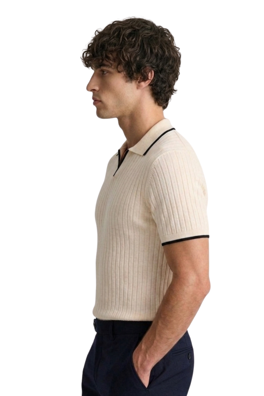 Beige Signature Polo Tee
