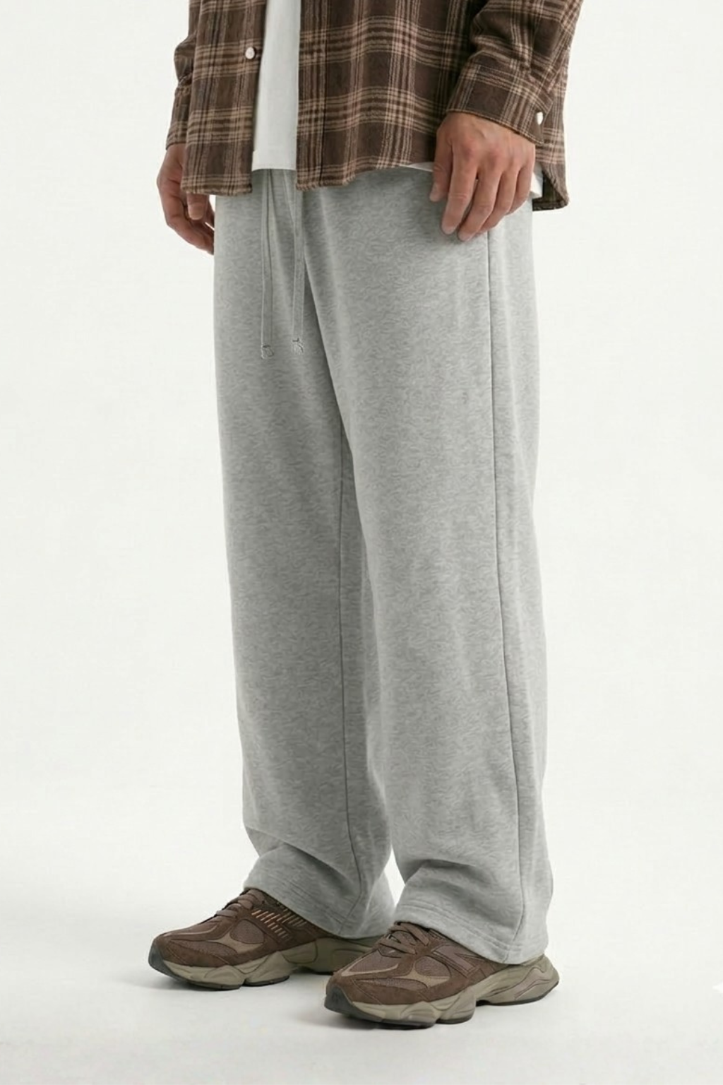 Grey Straight-Fit Trousers