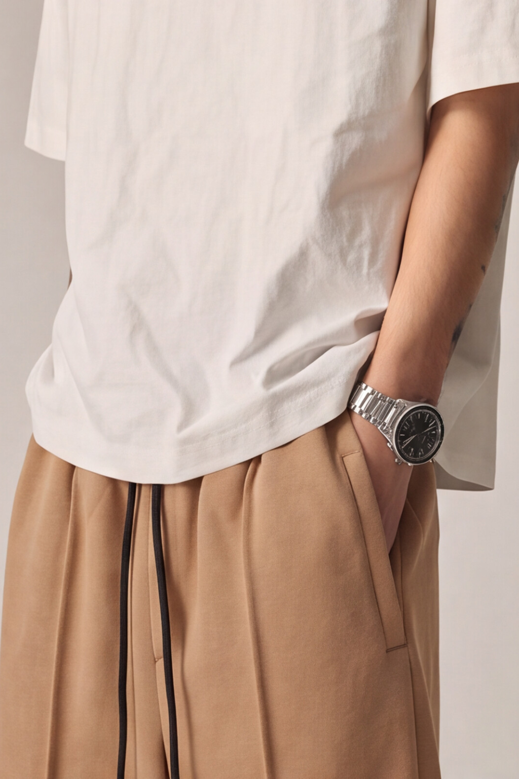 Camel Straight-Fit Trousers