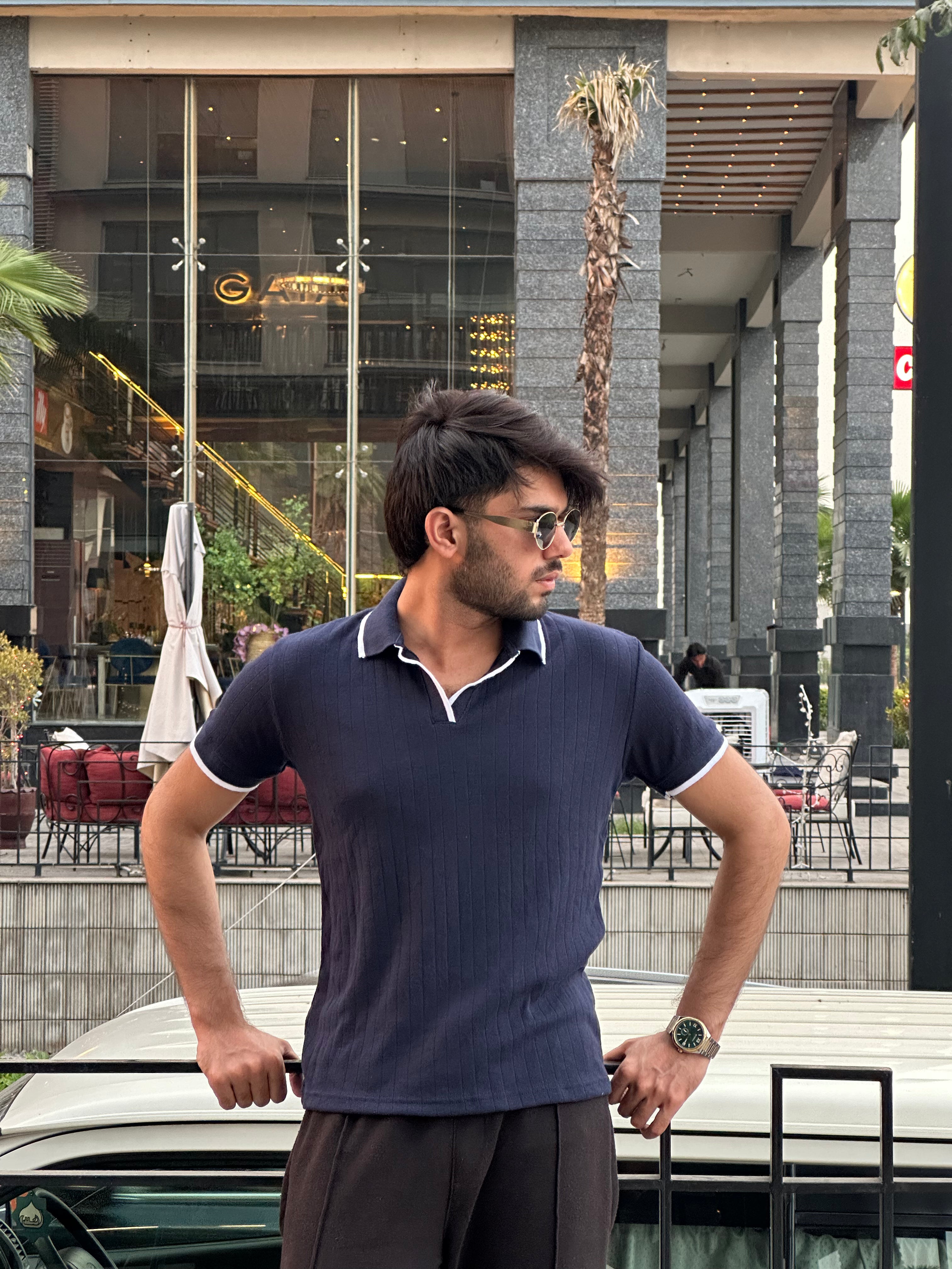 Dark Blue Signature Polo Tee
