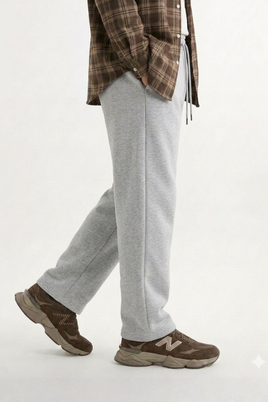 Grey Straight-Fit Trousers