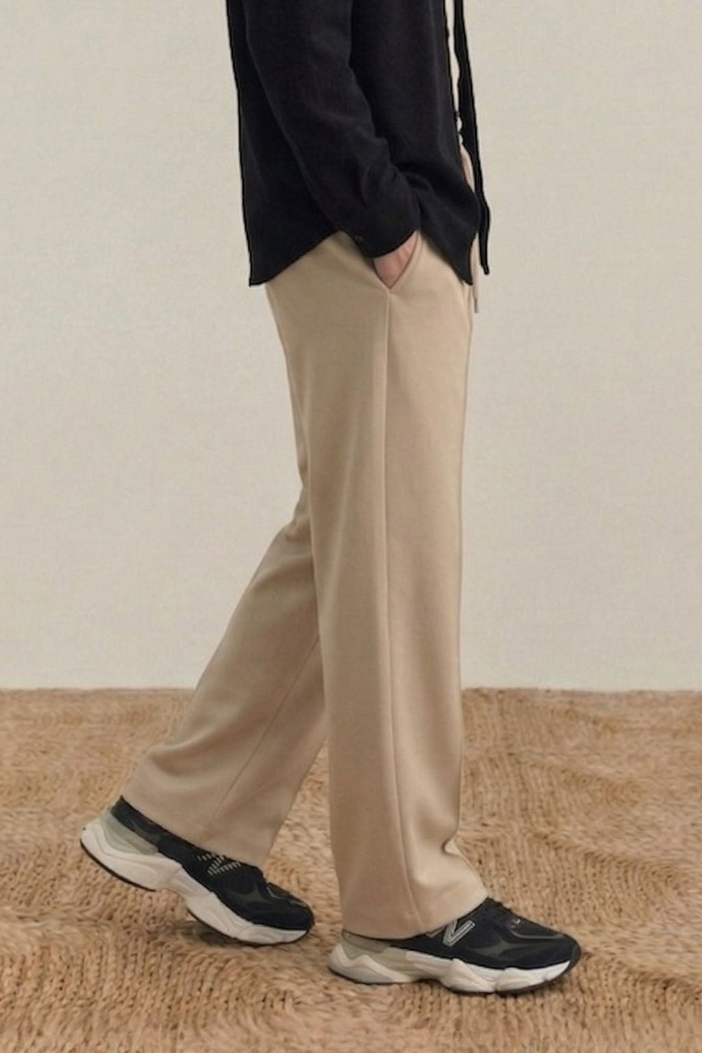 Light Brown Straight-Fit Trousers