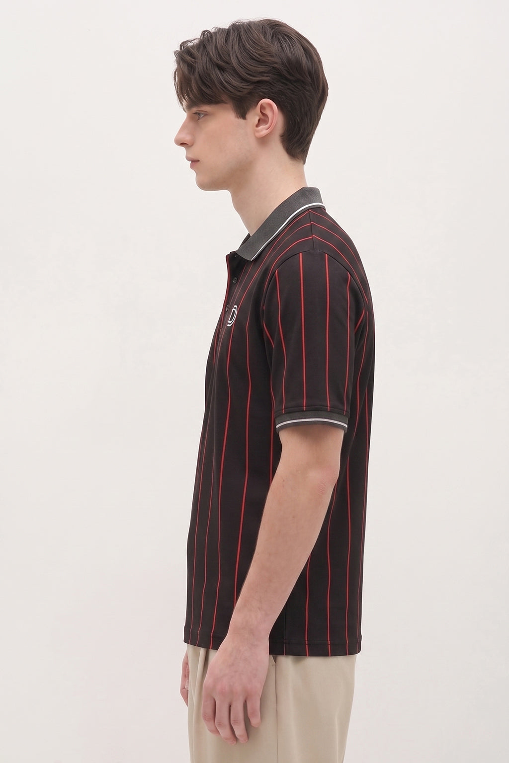 Black Pinstripe Polo T-Shirt