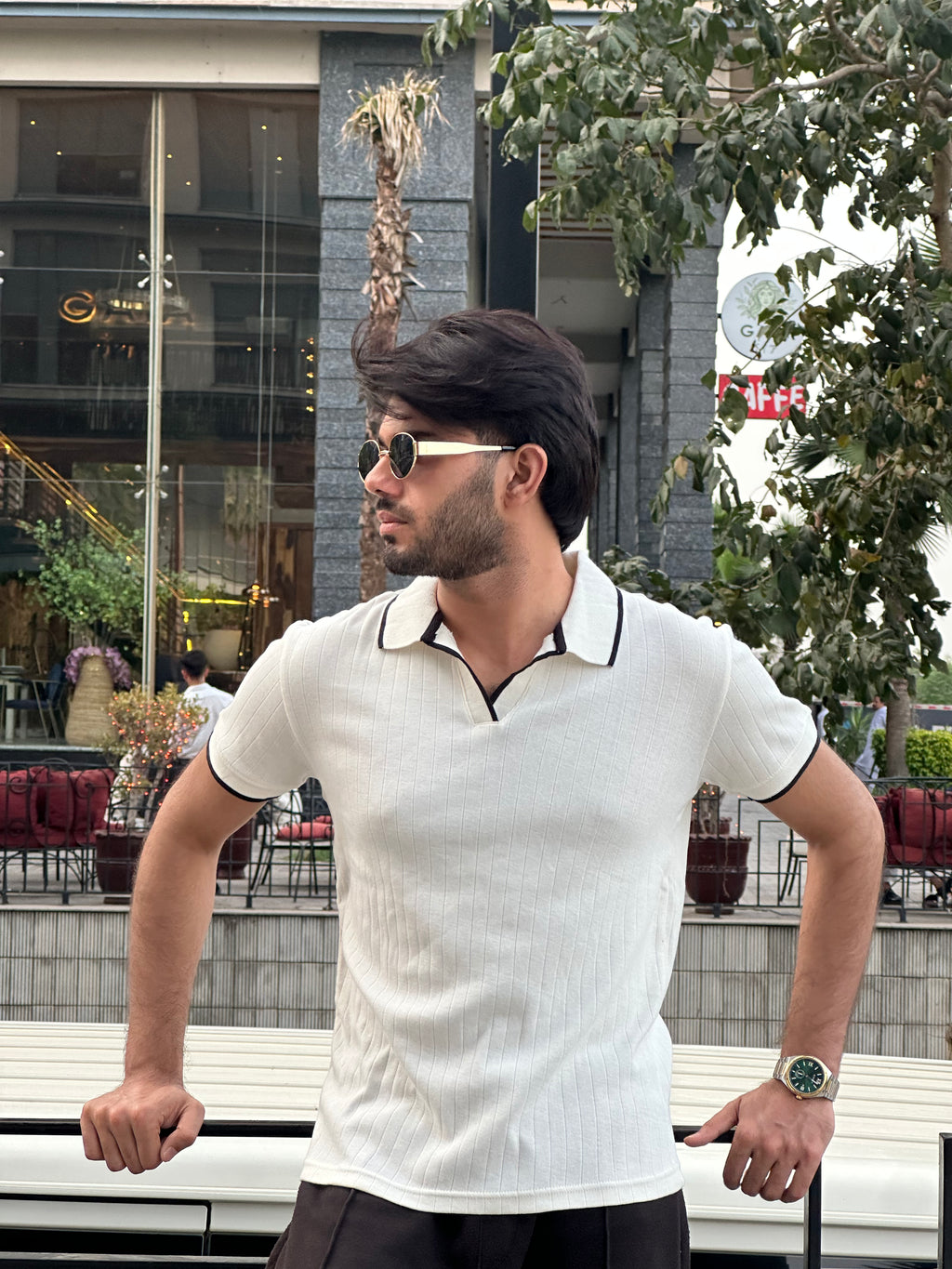 Beige Signature Polo Tee