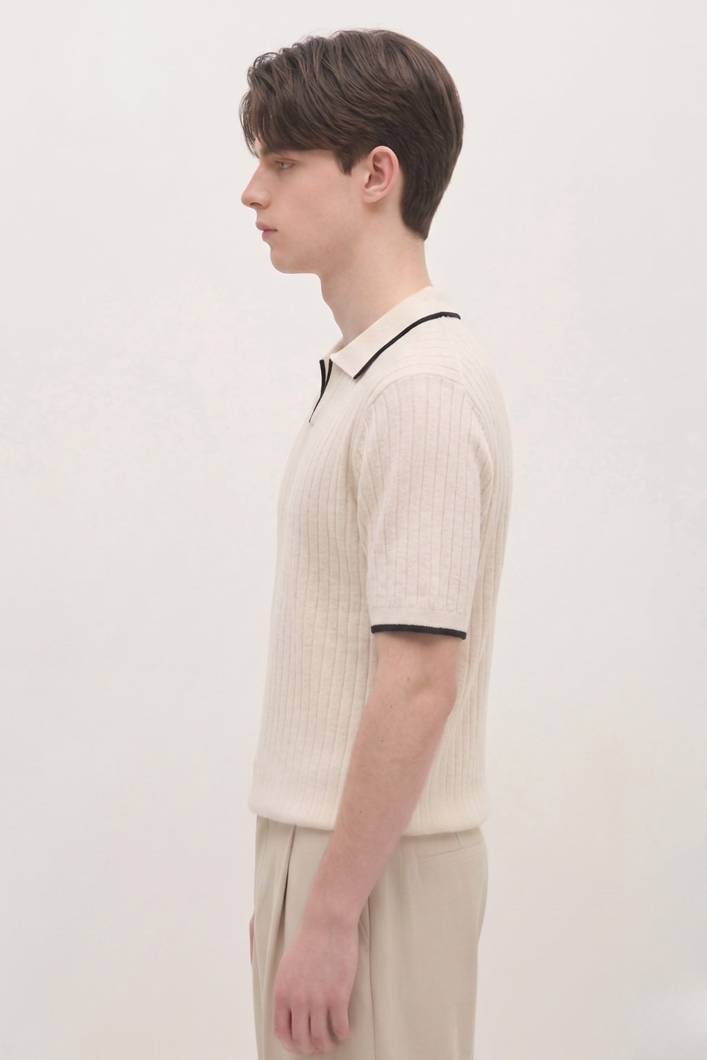 Beige Signature Polo Tee