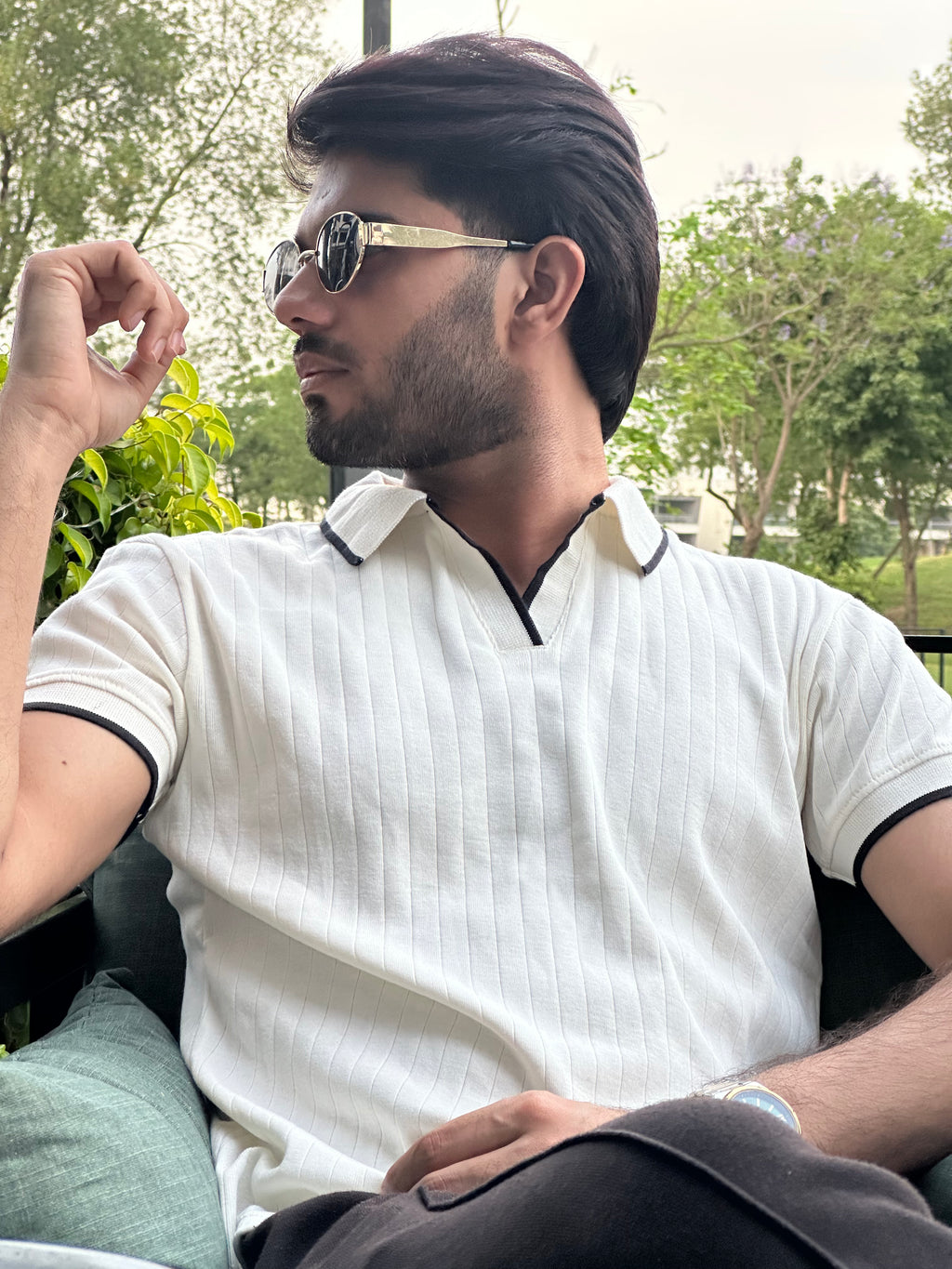 Beige Signature Polo Tee